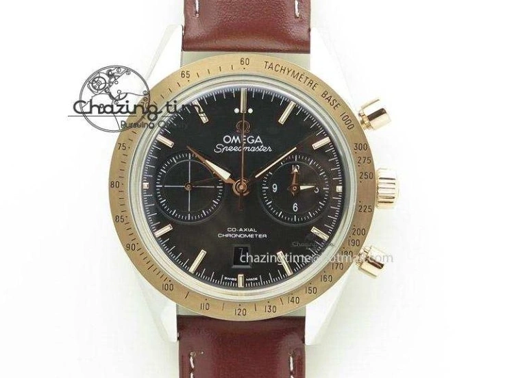 1224 Racing Master Chronometer OMF 1:1 Best Edition Black Dial Orange Hand on Black Leather Strap A Contemporary 7999